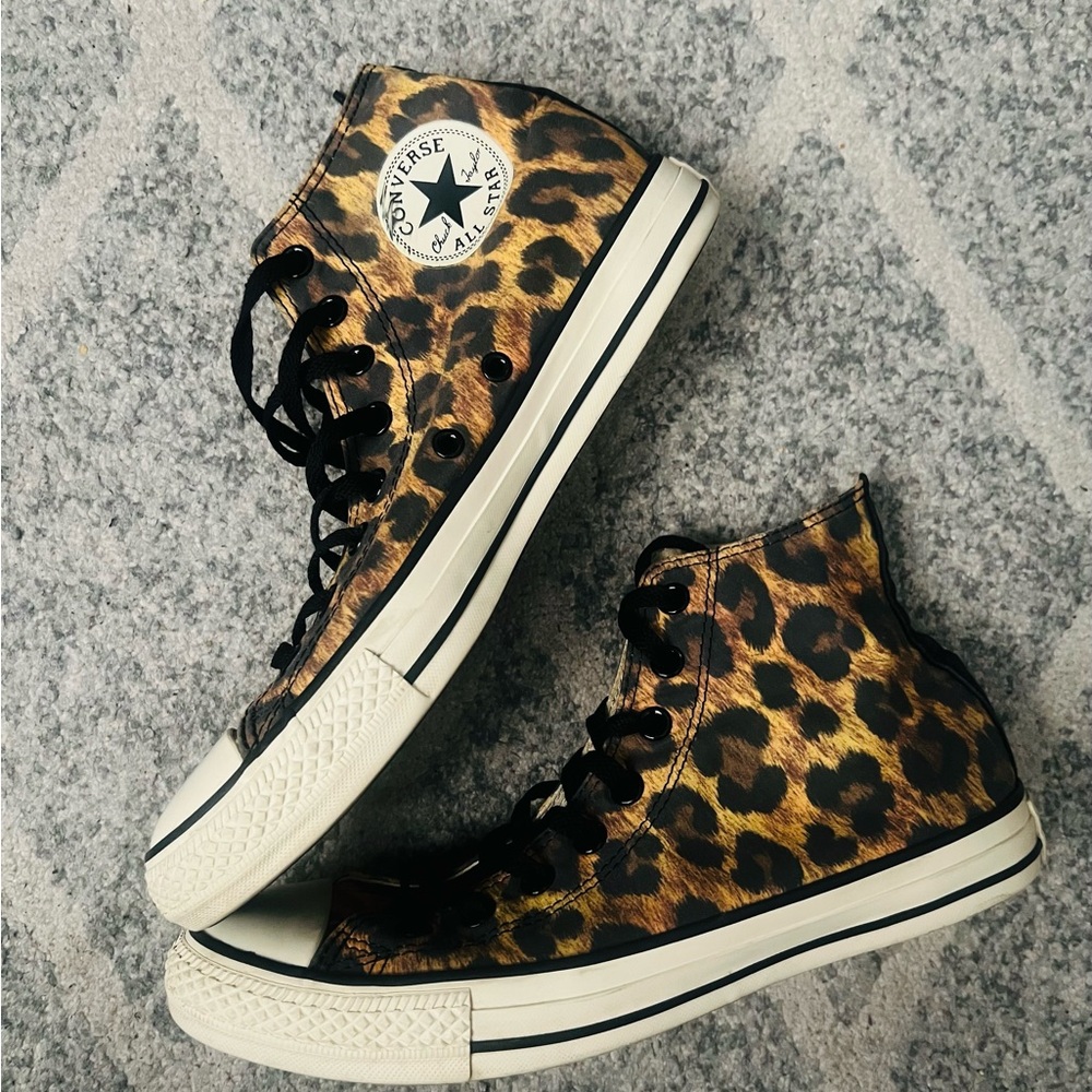 Converse Leopard Print High-Top Sneakers
